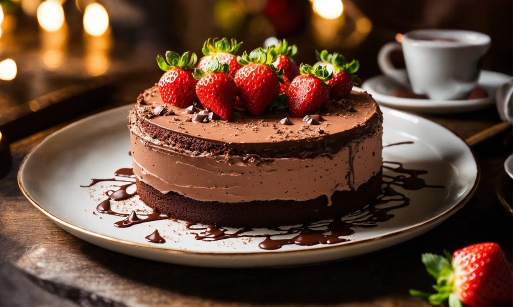 chocolate-mousse-cake-strawberry