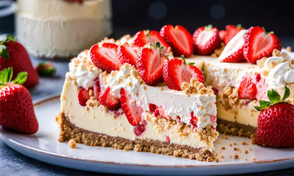 strawberry-crunch-cheesecake