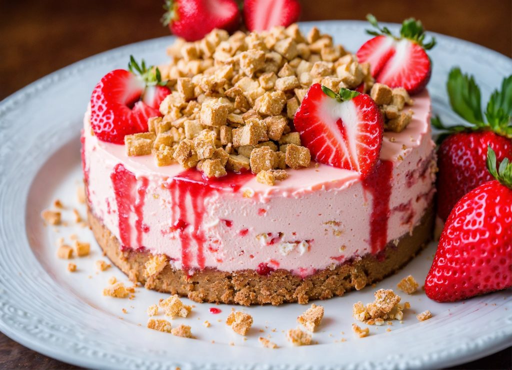 Strawberry Crunch Cheesecake: Easy No-Bake Recipe